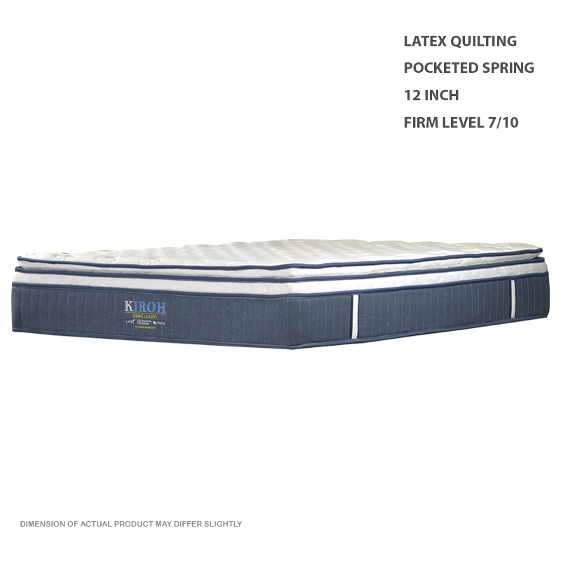 12 INCH CHIRO LUXURY EURO TOP WITH PILLOW TOP POCKETED SPRING MATTRESS 1 B